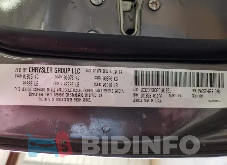 1C3CDFDH3FD181251 Photo# 12