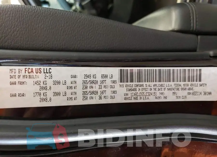 1C4RDJDG5JC324151 Photo# 13