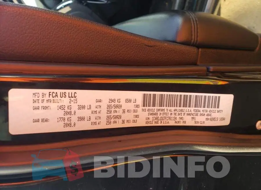 1C4RDJDG7FC761124 Photo# 13