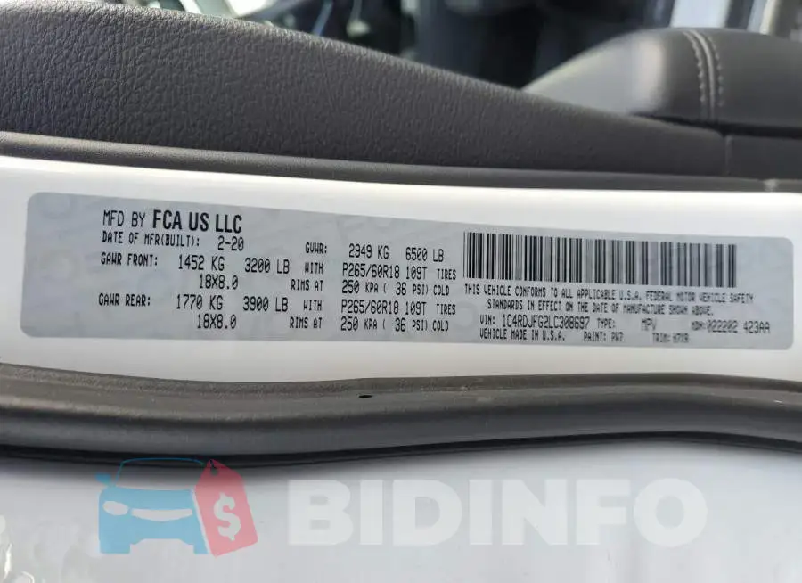 1C4RDJFG2LC308697 Photo# 13