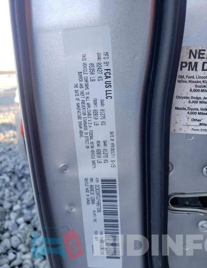 2C3CDXFG1FH867396 Photo# 12