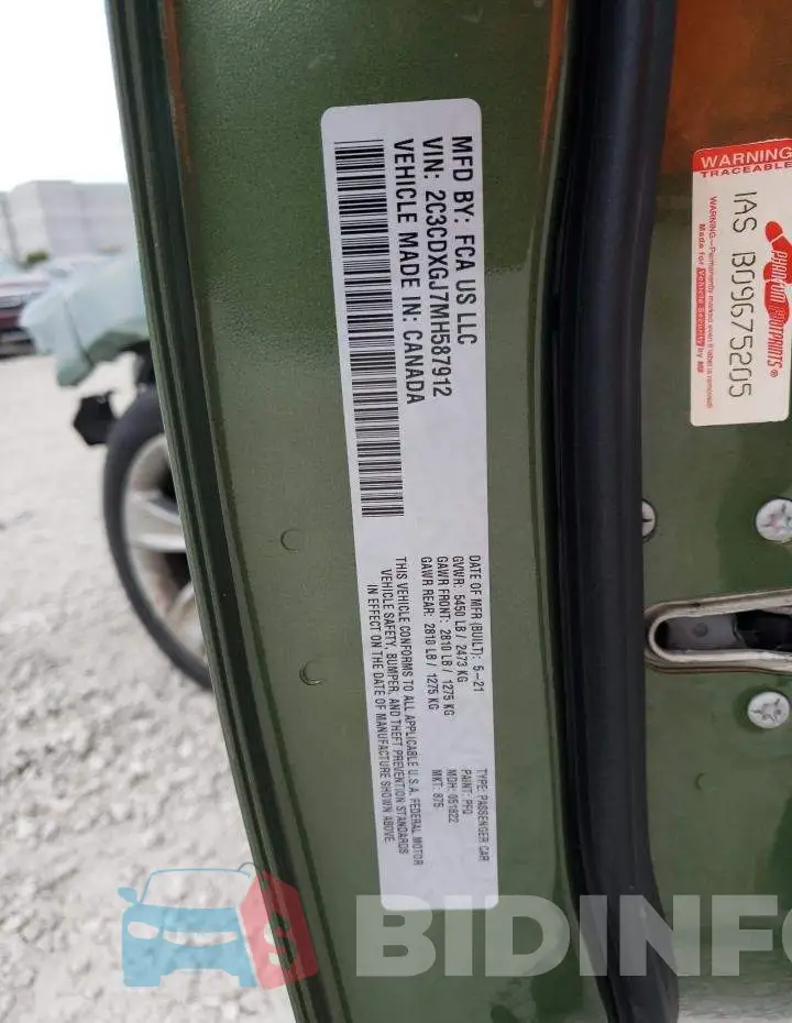 2C3CDXGJ7MH587912 Photo# 13