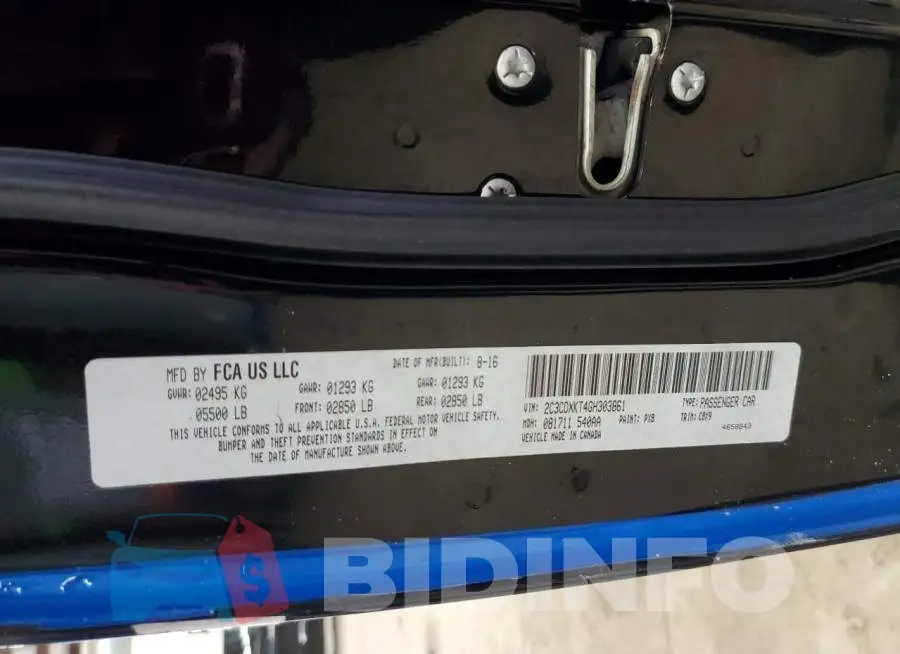 2C3CDXKT4GH303861 Photo# 12