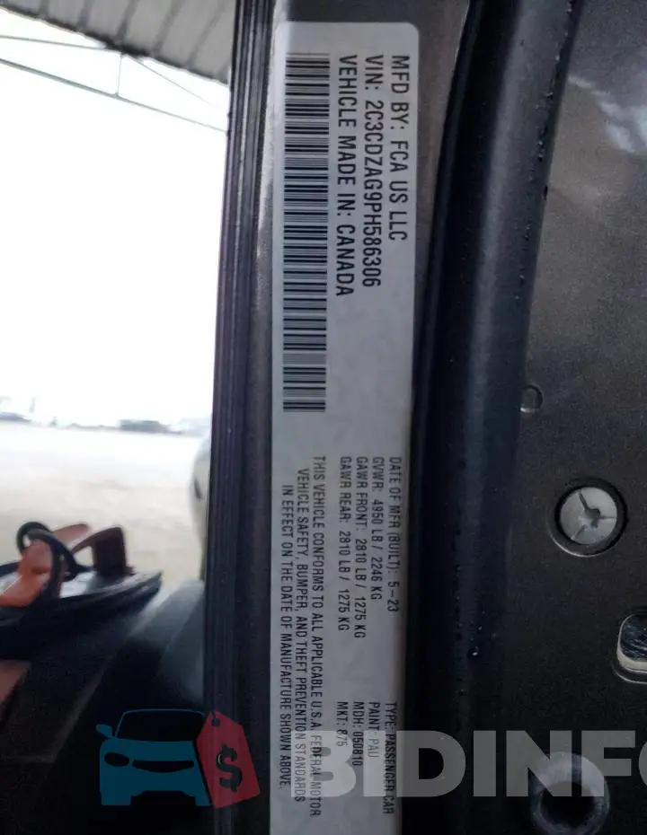 2C3CDZAG9PH586306 Photo# 13