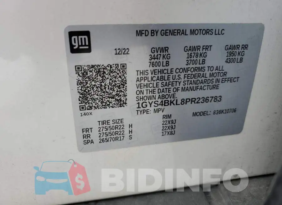 1GYS4BKL8PR236783 Photo# 13