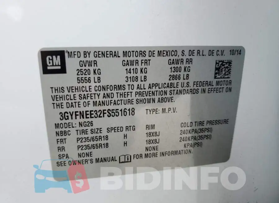3GYFNEE32FS551618 Photo# 13