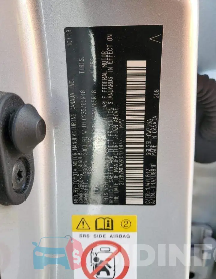 2T2BZMCA2KC171847 Photo# 13