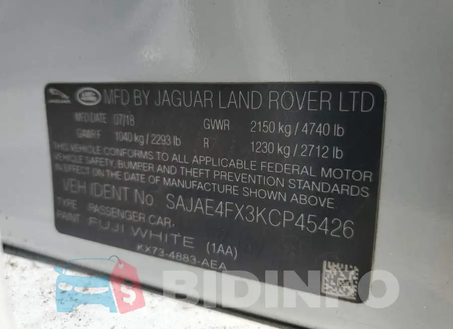 SAJAE4FX3KCP45426 Photo# 12