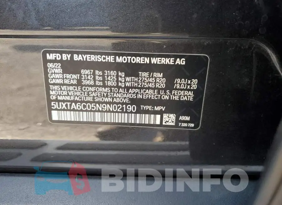 5UXTA6C05N9N02190 Photo# 12