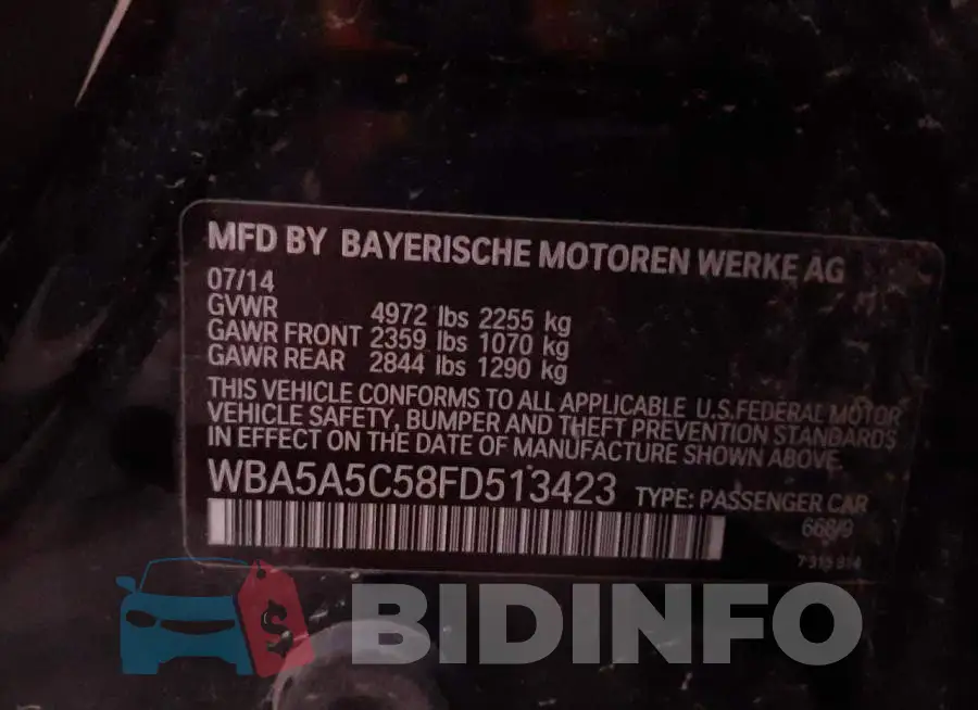 WBA5A5C58FD513423 Photo# 12