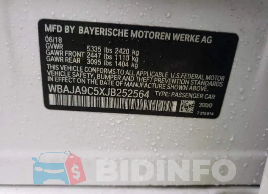 WBAJA9C5XJB252564 Photo# 13