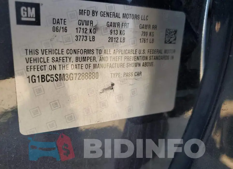 1G1BC5SM3G7288880 Photo# 12