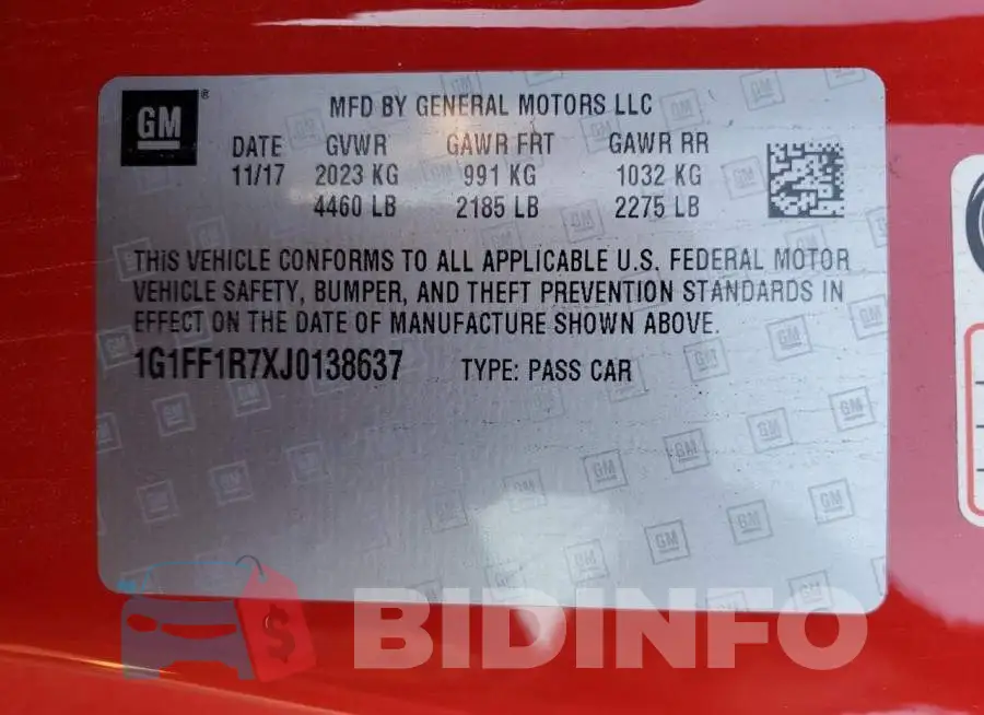 1G1FF1R7XJ0138637 Photo# 12