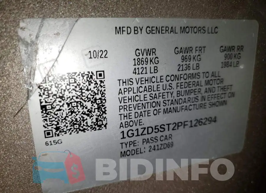 1G1ZD5ST2PF126294 Photo# 12