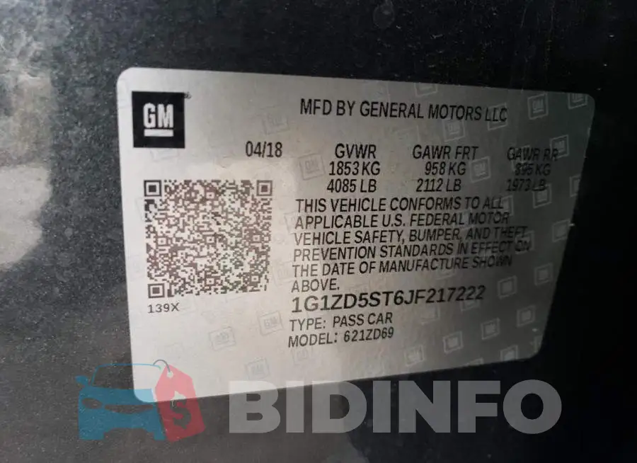 1G1ZD5ST6JF217222 Photo# 12