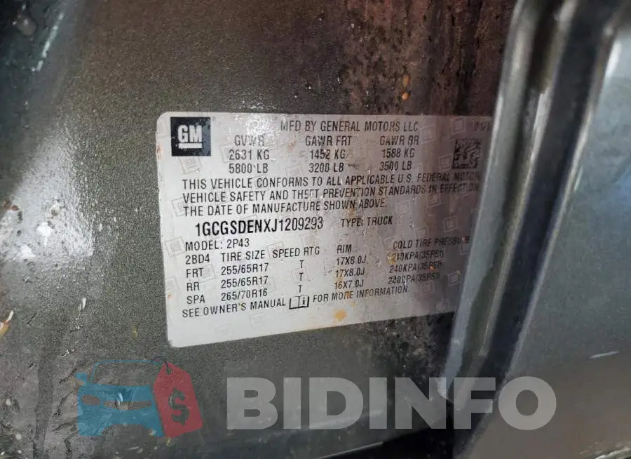 1GCGSDENXJ1209293 Photo# 13