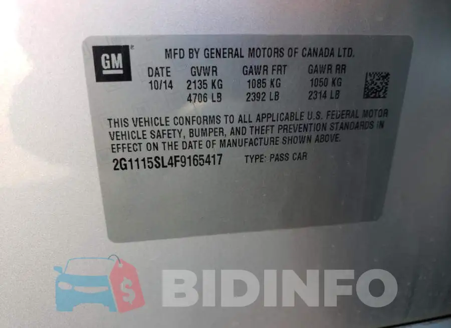 2G1115SL4F9165417 Photo# 13