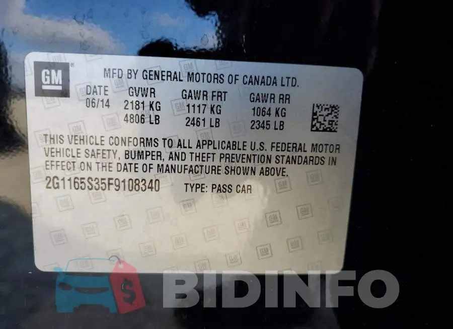 2G1165S35F9108340 Photo# 12