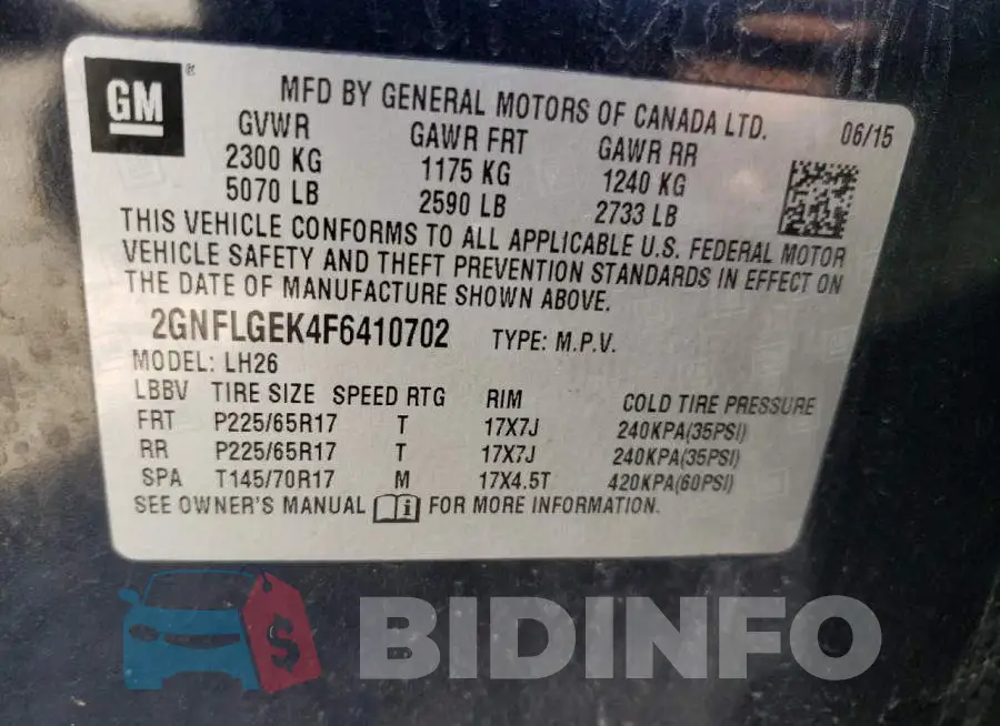 2GNFLGEK4F6410702 Photo# 13