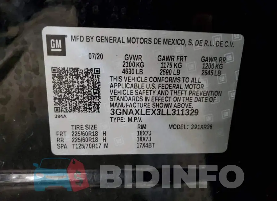 3GNAXLEX3LL311329 Photo# 12