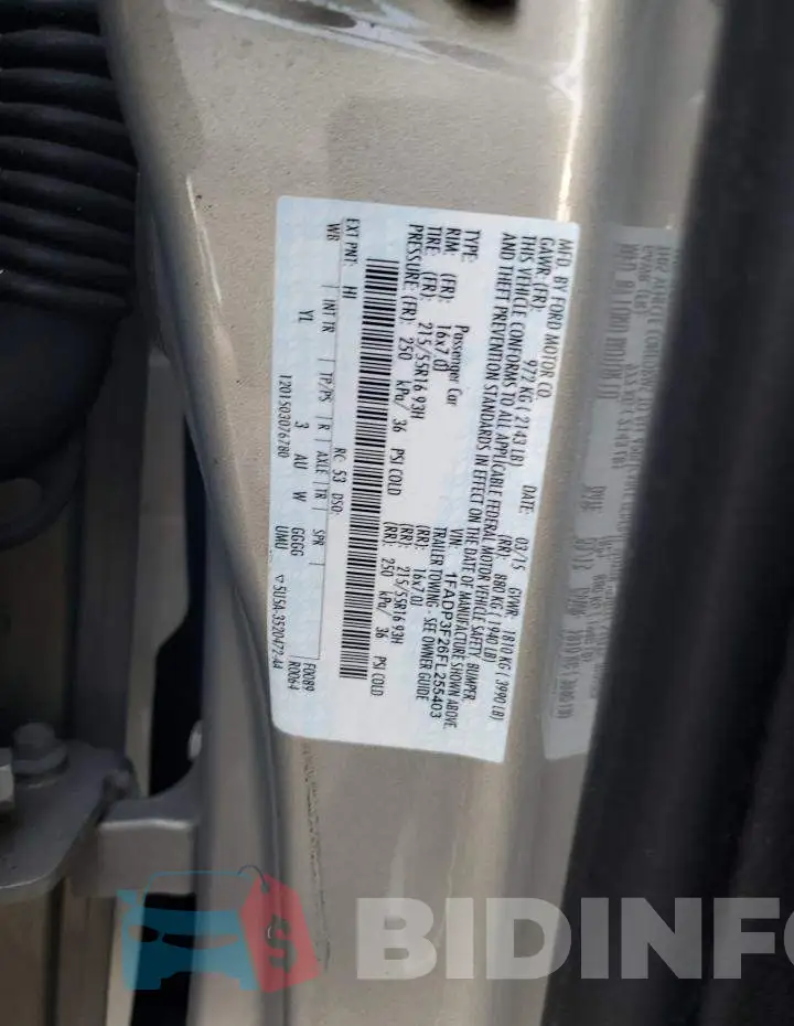 1FADP3F26FL255403 Photo# 12