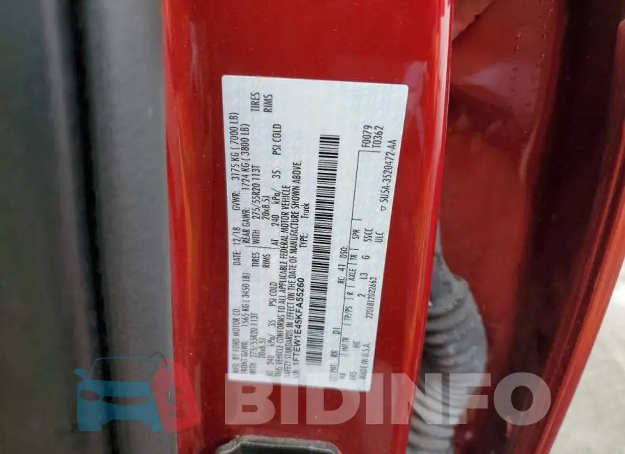 1FTEW1E45KFA55260 Photo# 12