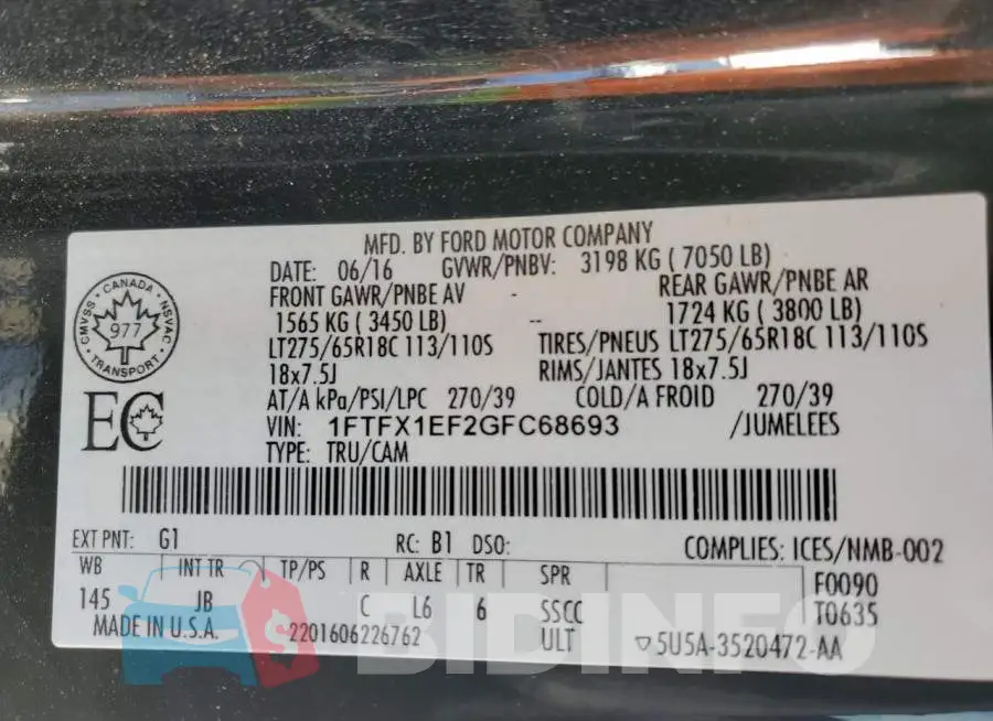 1FTFX1EF2GFC68693 Photo# 12