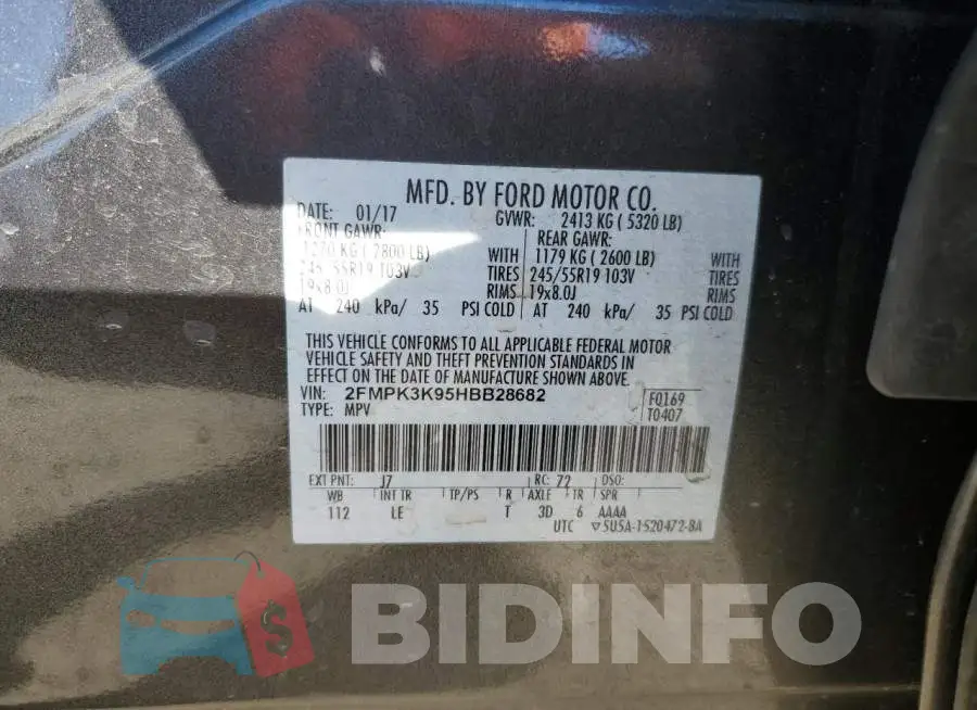 2FMPK3K95HBB28682 Photo# 12