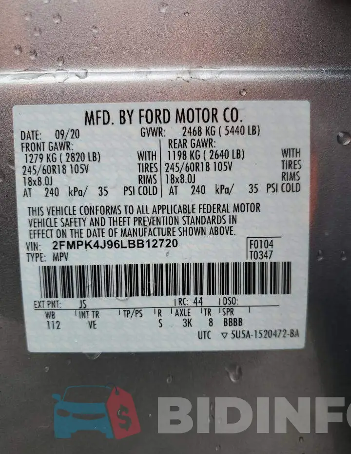 2FMPK4J96LBB12720 Photo# 13