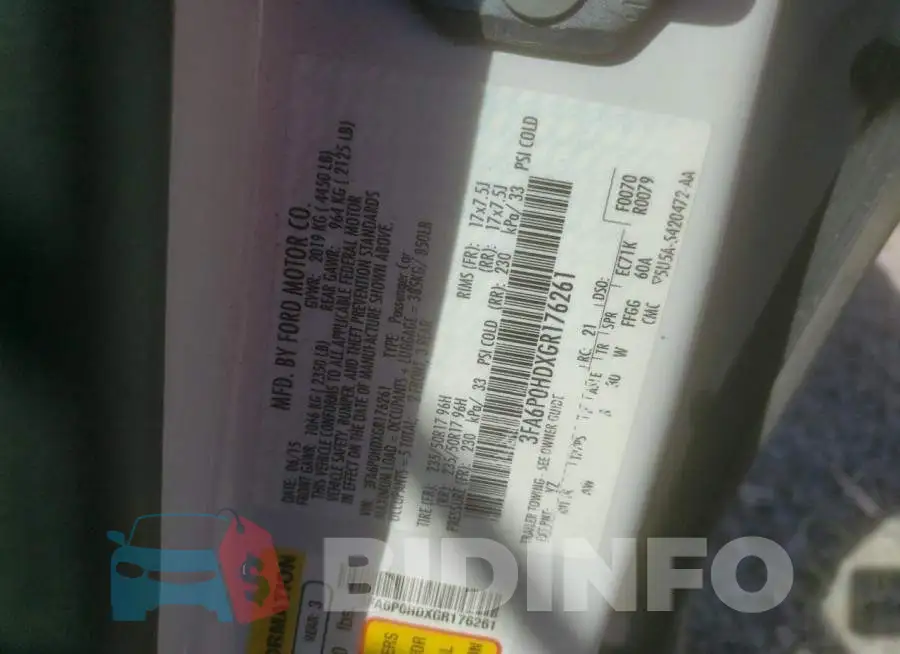 3FA6P0HDXGR176261 Photo# 12