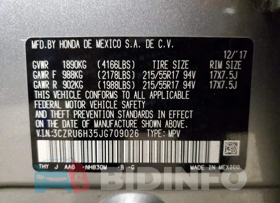 3CZRU6H35JG709026 Photo# 13