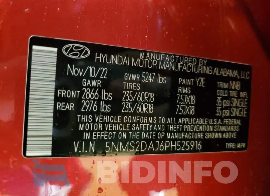 5NMS2DAJ6PH525916 Photo# 14