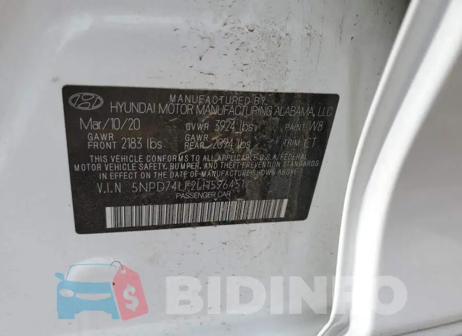 5NPD74LF2LH596451 Photo# 12