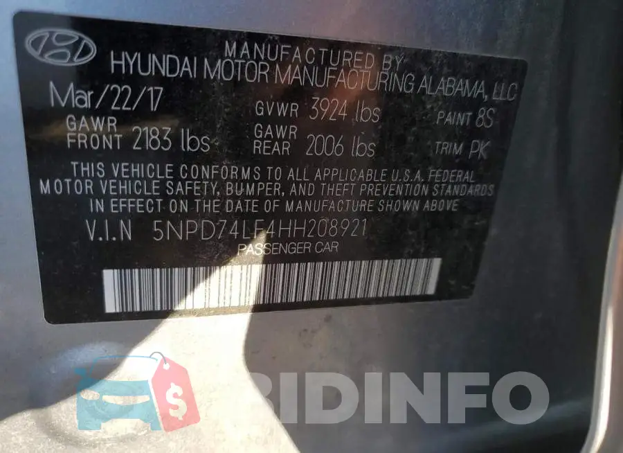 5NPD74LF4HH208921 Photo# 13
