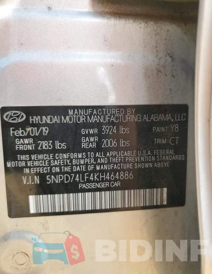 5NPD74LF4KH464886 Photo# 12