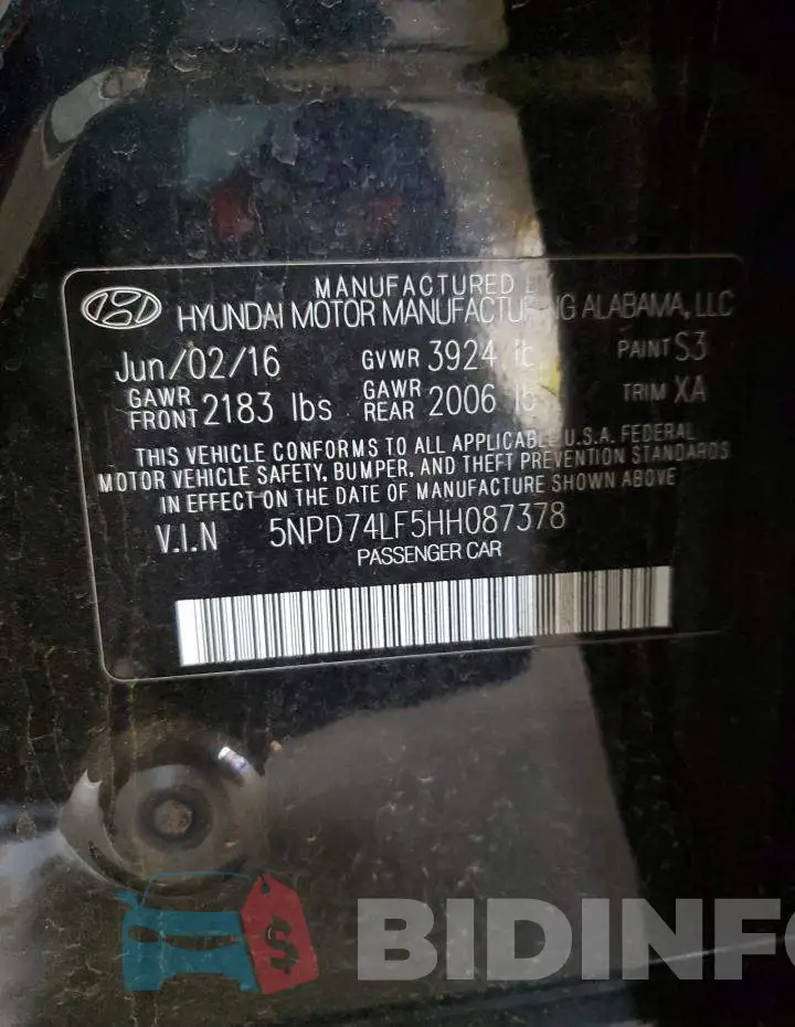 5NPD74LF5HH087378 Photo# 12