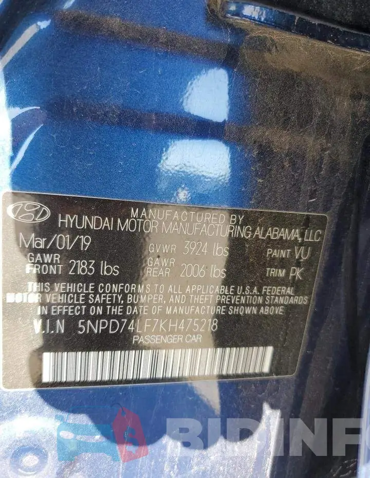 5NPD74LF7KH475218 Photo# 12