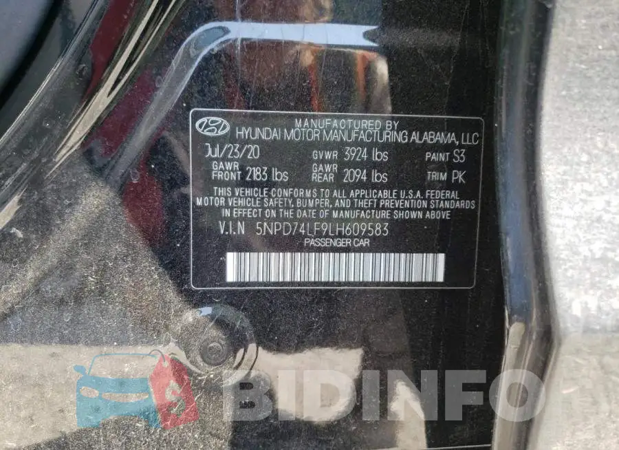 5NPD74LF9LH609583 Photo# 12