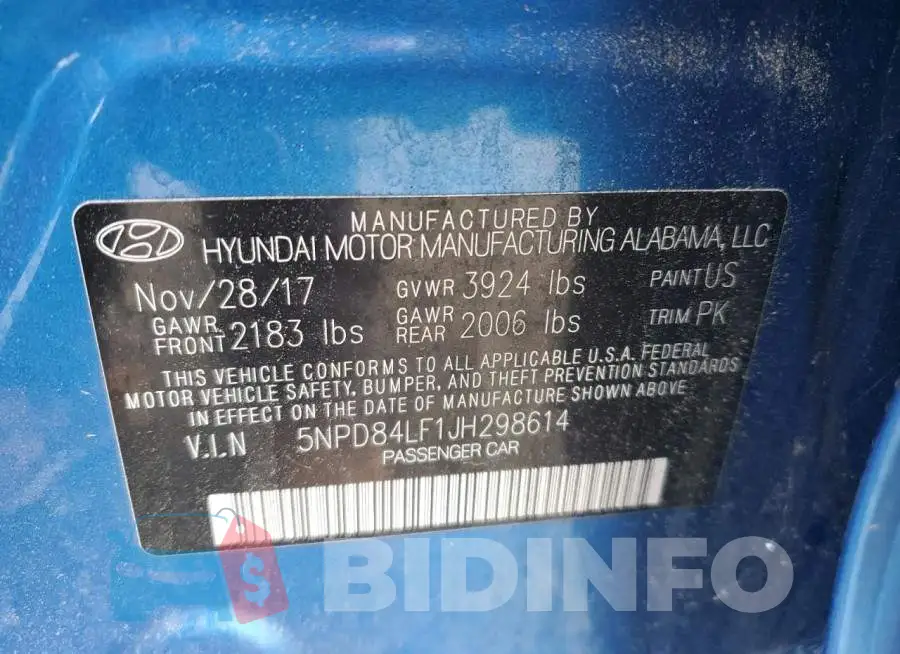 5NPD84LF1JH298614 Photo# 12