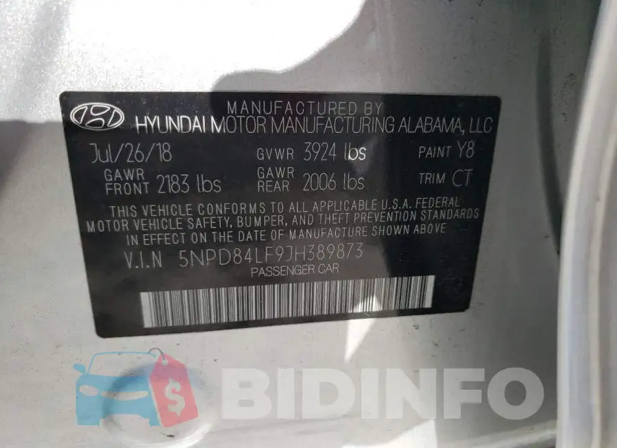 5NPD84LF9JH389873 Photo# 12