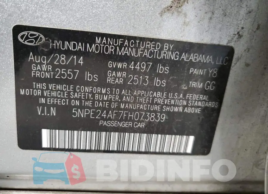 5NPE24AF7FH073839 Photo# 13