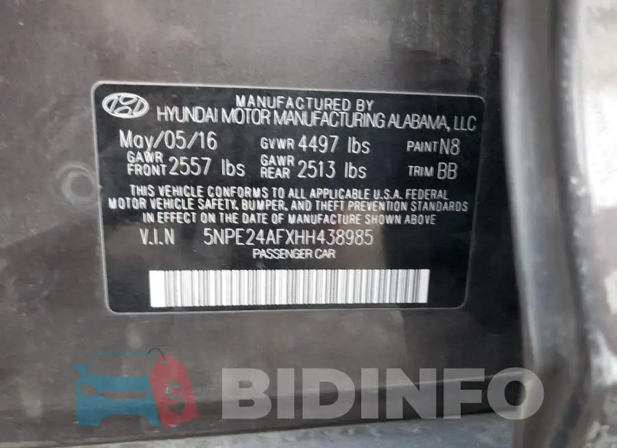 5NPE24AFXHH438985 Photo# 12