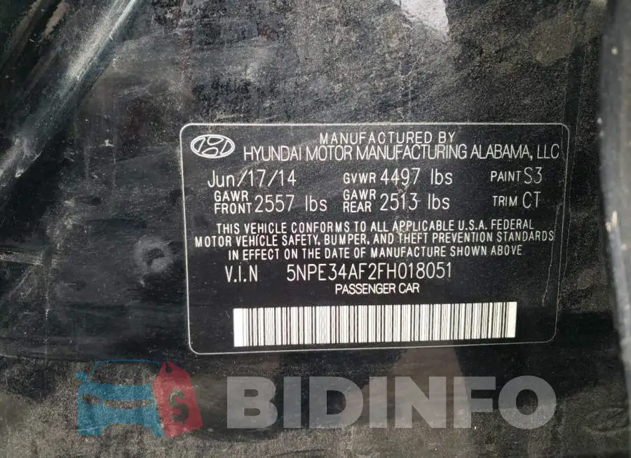 5NPE34AF2FH018051 Photo# 12