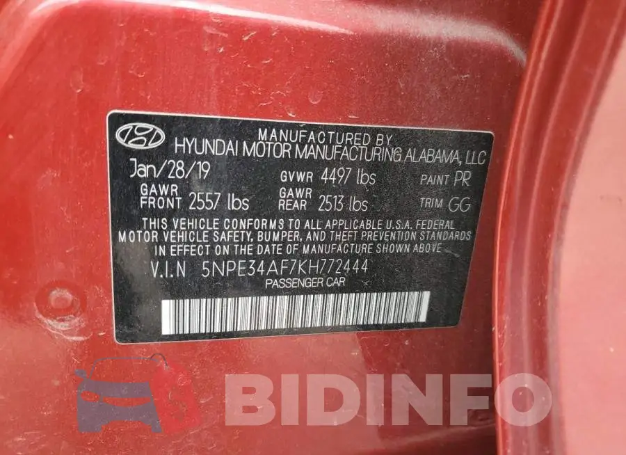 5NPE34AF7KH772444 Photo# 12