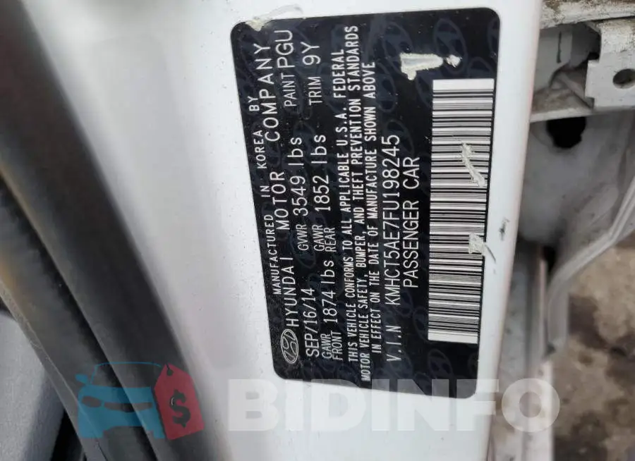 KMHCT5AE7FU198245 Photo# 12