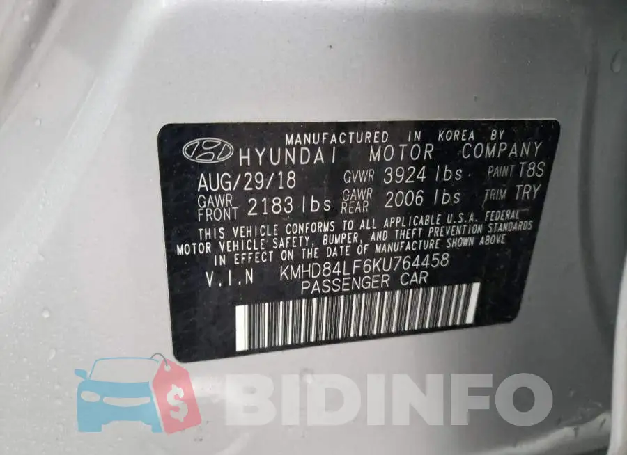 KMHD84LF6KU764458 Photo# 12