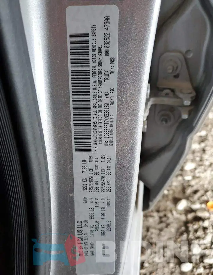 1C6SRFFT7KN530160 Photo# 12