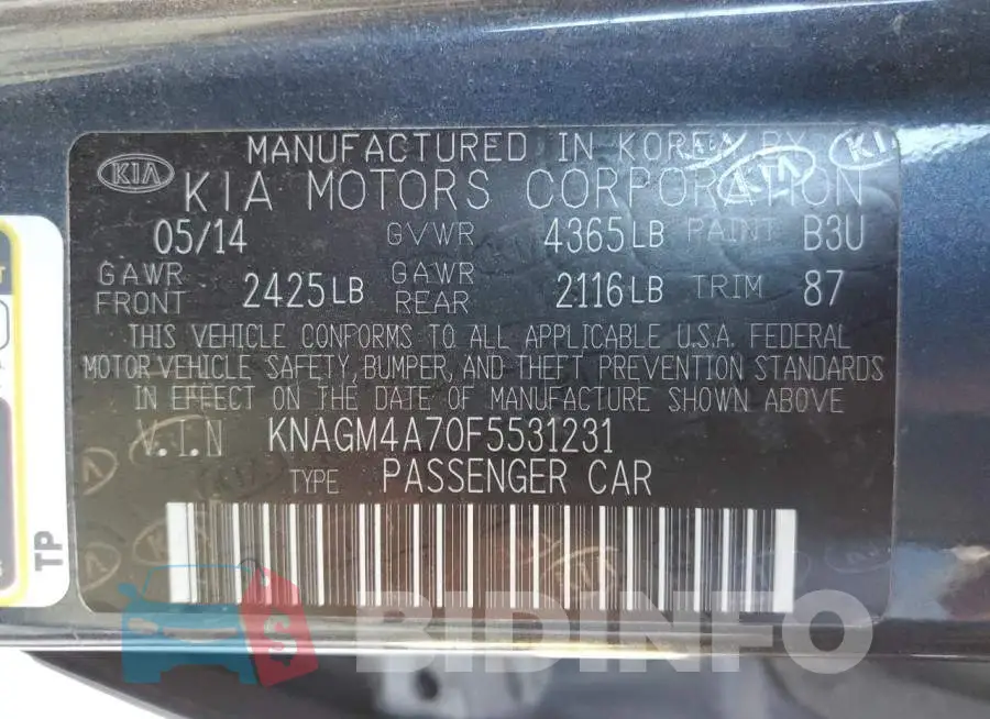 KNAGM4A70F5531231 Photo# 12