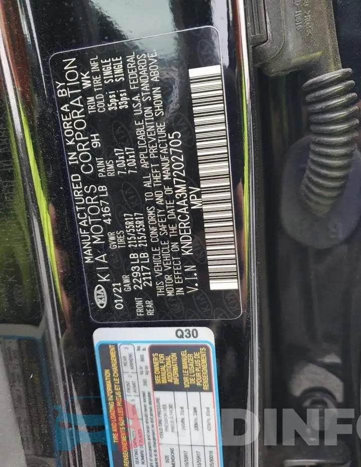KNDERCAA3M7202705 Photo# 12