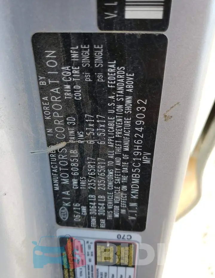KNDMB5C19H6249032 Photo# 12